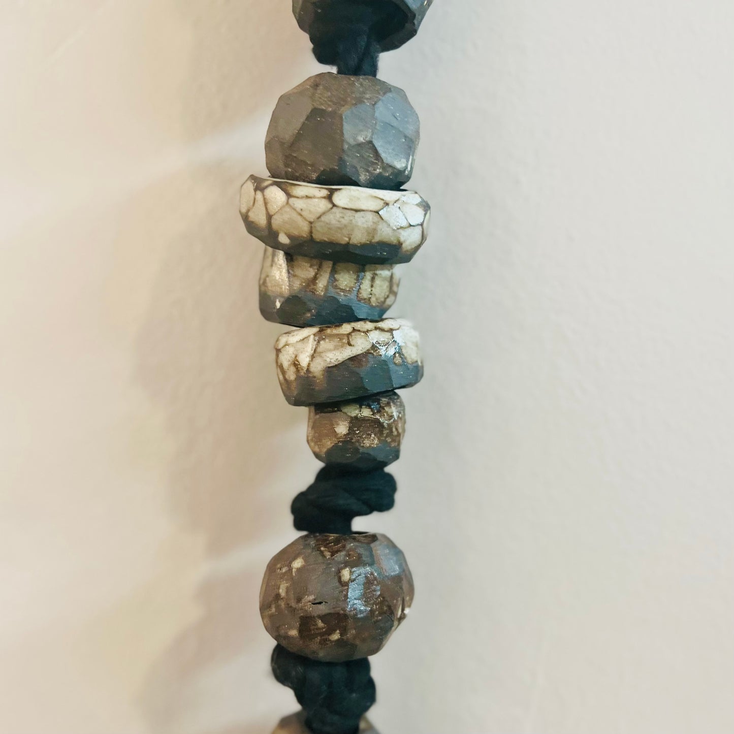 black strung ceramic beads