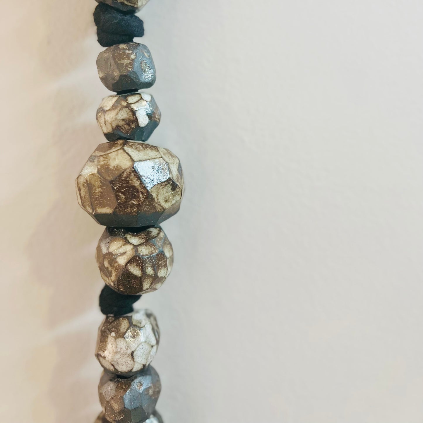 black strung ceramic beads