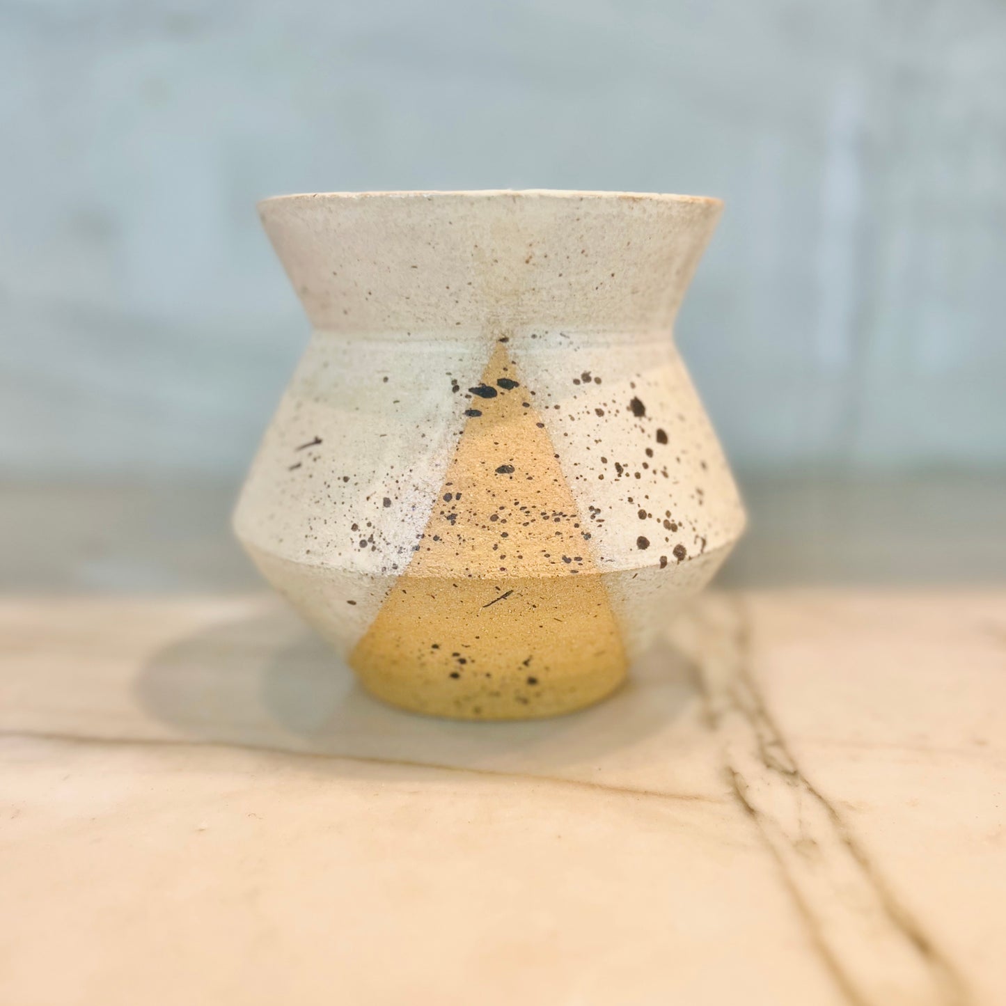 medium splattered vase