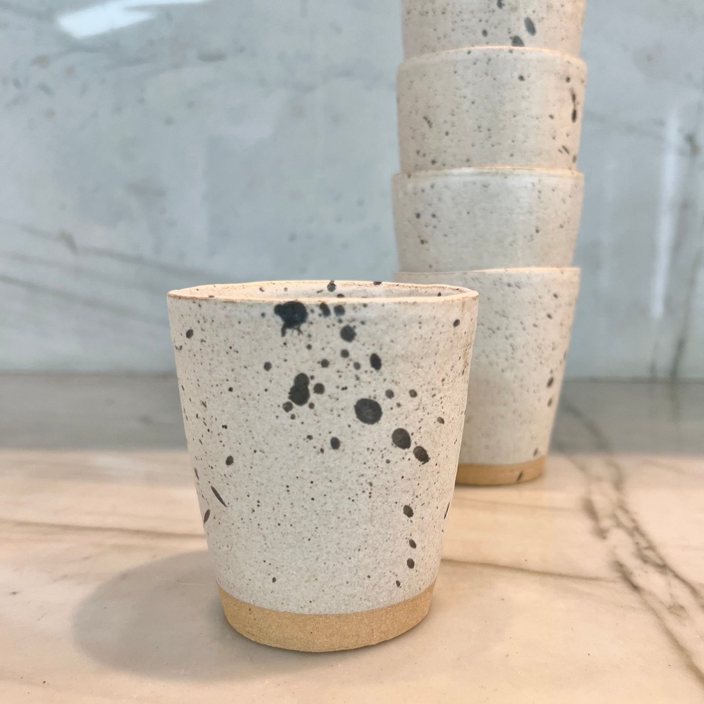 splattered tumblers